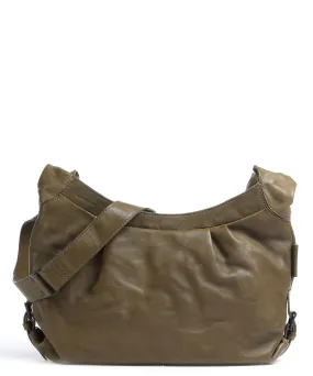  Aunts & Uncles Grandma's Luxury Club Mrs. Berry Roll Borsa hobo pelle a grana fine verde-oliva  