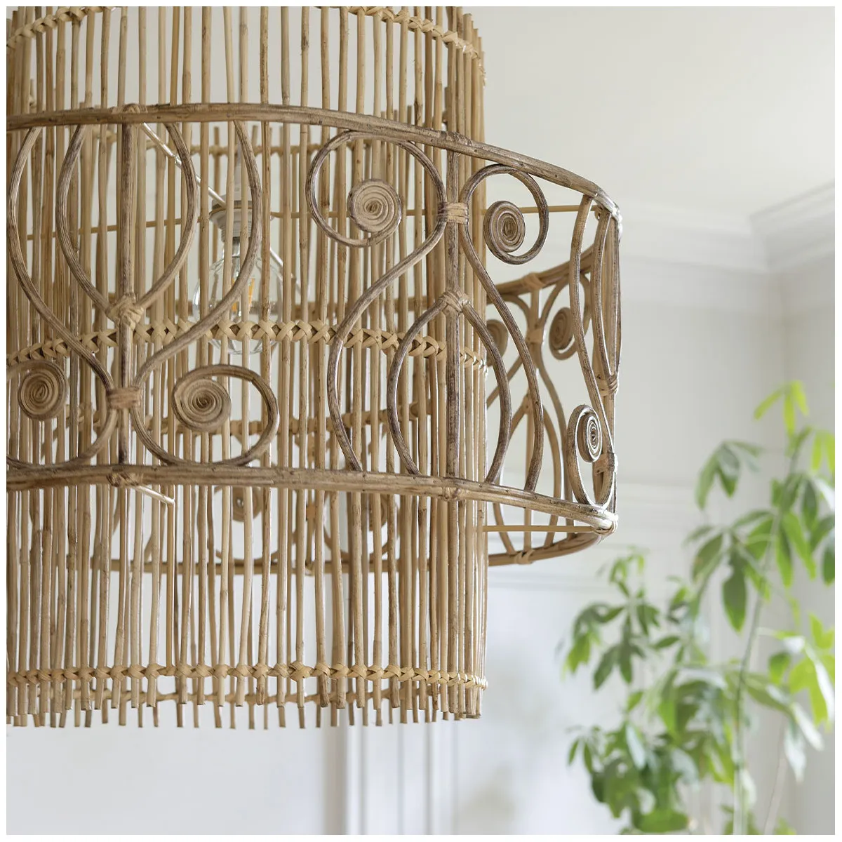  BLANC D'IVOIRE   GARANCE - Suspension en rotin | 