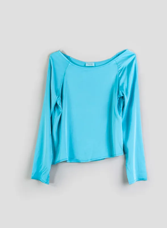 Blusa in raso turchese - Susy Mix