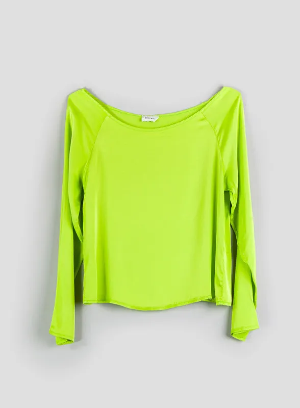 Blusa in raso verde acido - Susy Mix