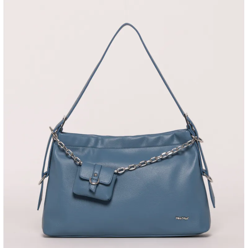 Borsa a spalla con pochettina Denim