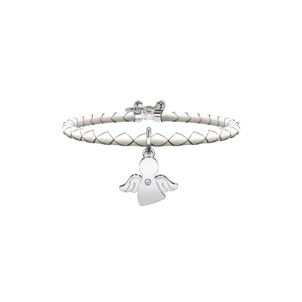 Bracciale Donna Kidult in Acciaio e Pelle Angelo | Protezione – Spirituality – 731457