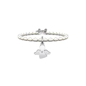 Bracciale Donna Kidult in Acciaio e Pelle Angelo | Protezione – Spirituality – 731457