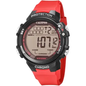 CALYPSO Orologio digitale Calypso in plastica rosso