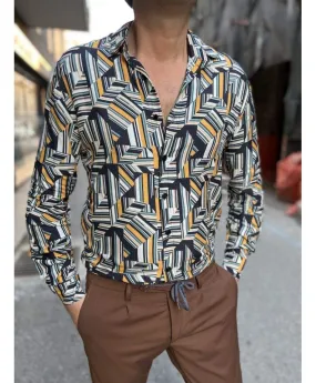Camicia fantasia - Stampa retrò - Collo classico