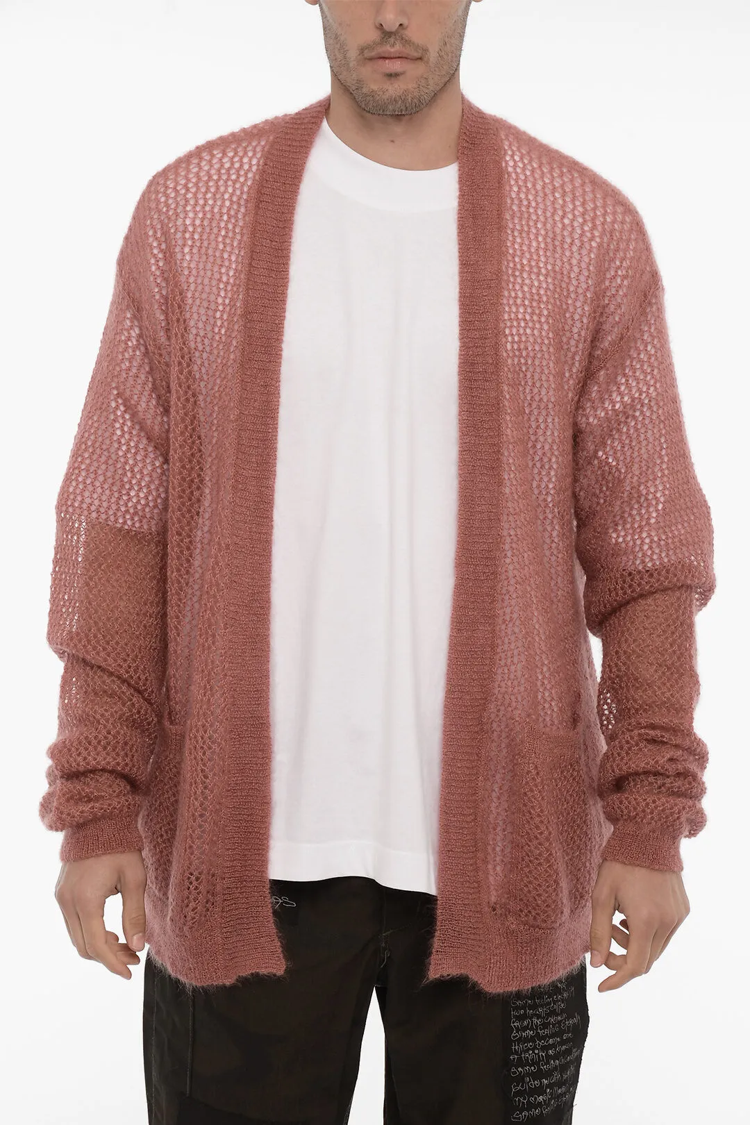 Cardigan VIVIENNE  In Mohair E Seta Openwork