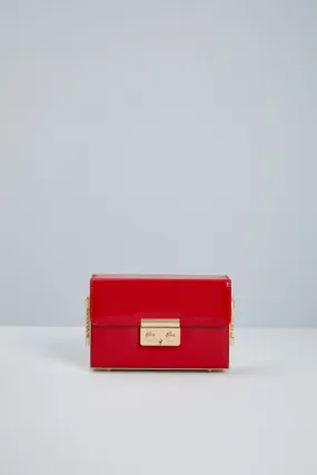 Clutch in vernice e metallo