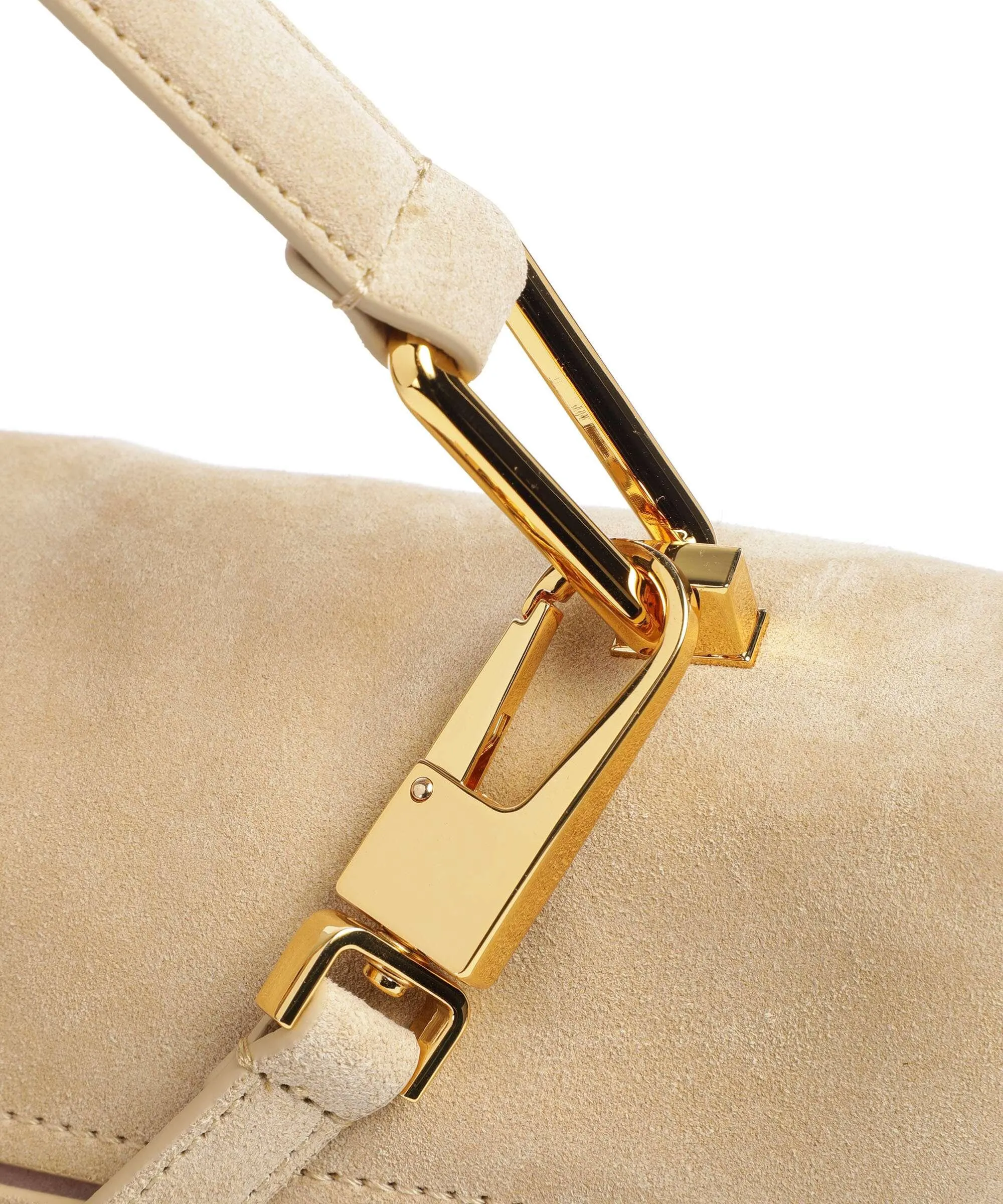  Coccinelle Liya Suede Borsa a mano pelle ruvida beige  