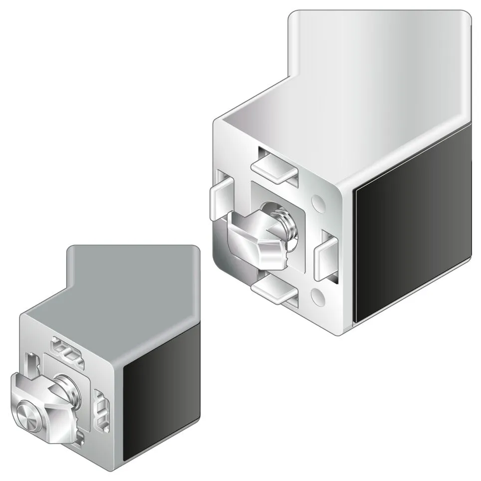 Connettore a 45° Bosch Rexroth in Zinco pressofuso, per profili da 30 x 30 mm, scalanatura da 8mm