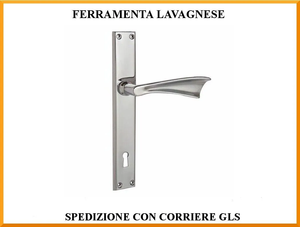 Coppia Maniglie da porte con bocchetta patent farfalla quadro 8 x 70 