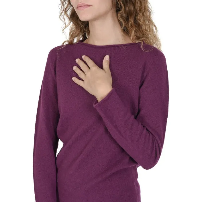 Crown of Edinburgh Cashmere maglia viola prugna   