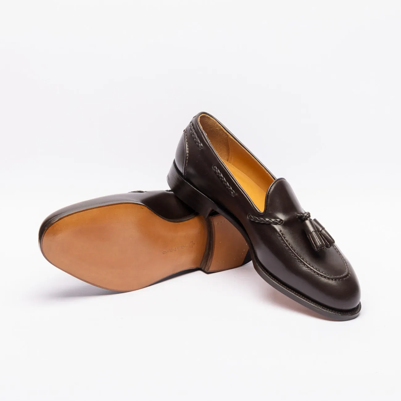 Edward Green Mocassino con nappine Edward Green Belgravia in pelle marrone (Espresso)
