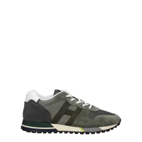 Hogan Sneakers H383 Uomo Camoscio Verde/Grigio