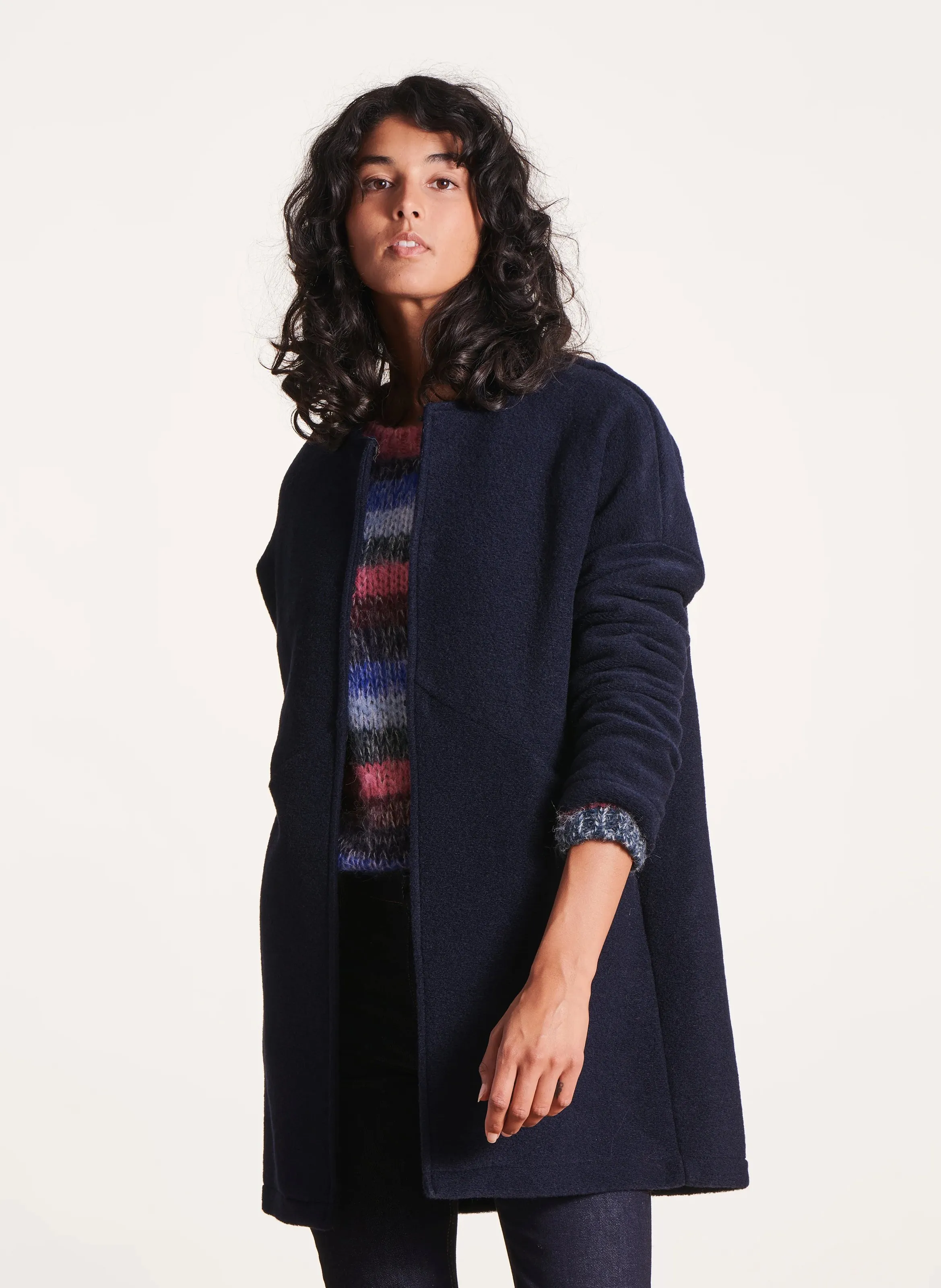  LA FEE MARABOUTEE   Cappotto scollo tondo | Blu