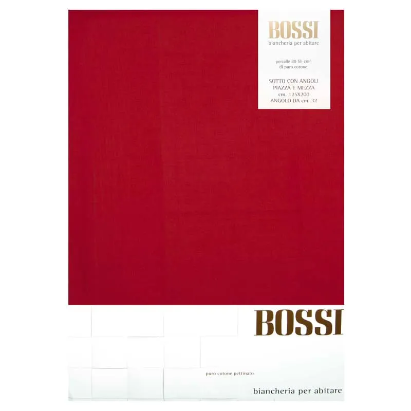 Lenzuolo di sotto 1,5p 125x200 con angoli rosso 0007 