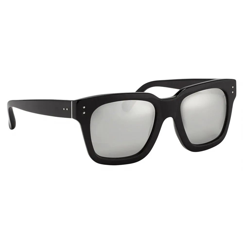Linda Farrow - Occhiali da Sole Max D-Frame in Nero Argento - LFL71C50SUN - Linda Farrow Eyewear