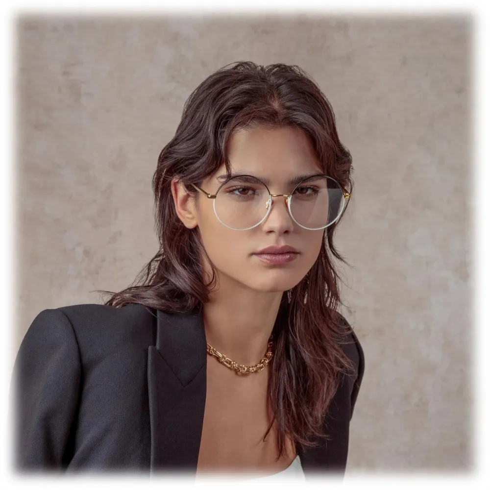 Linda Farrow - Occhiali da Vista Bea Round in Moka Oro Chiaro - LFL1333C6OPT - Linda Farrow Eyewear