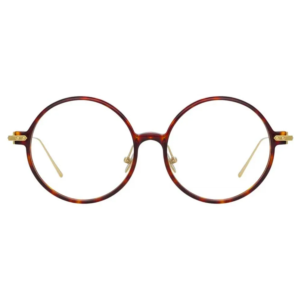 Linda Farrow - Occhiali da Vista Rotondi Linear Savoye A in Tartaruga - LF09AC3OPT - Linda Farrow Eyewear