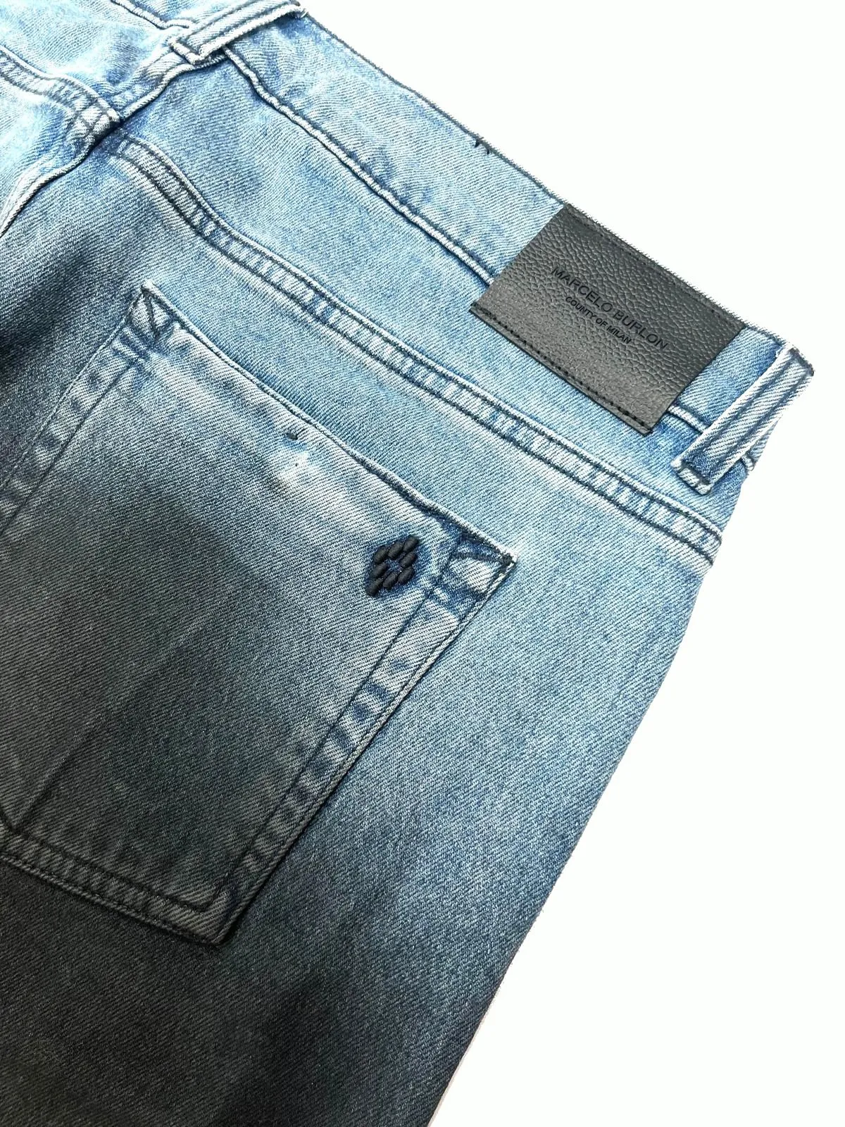 MARCELO BURLON   JEANS BICOLORE  IN DENIM DI COTONE