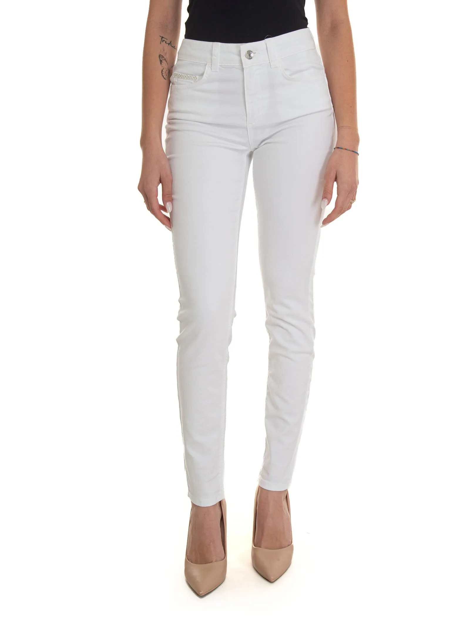 Pantalone 5 tasche Divine  Denim bianco Liu Jo Donna