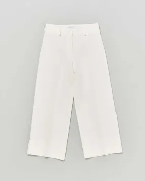 Pantaloni a palazzo bianchi in tessuto stretch con maxi risvolto 36-38