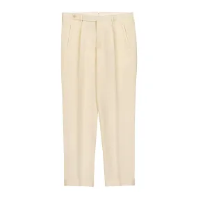 Pantaloni Crema in Lana con Pince - Elio Evan