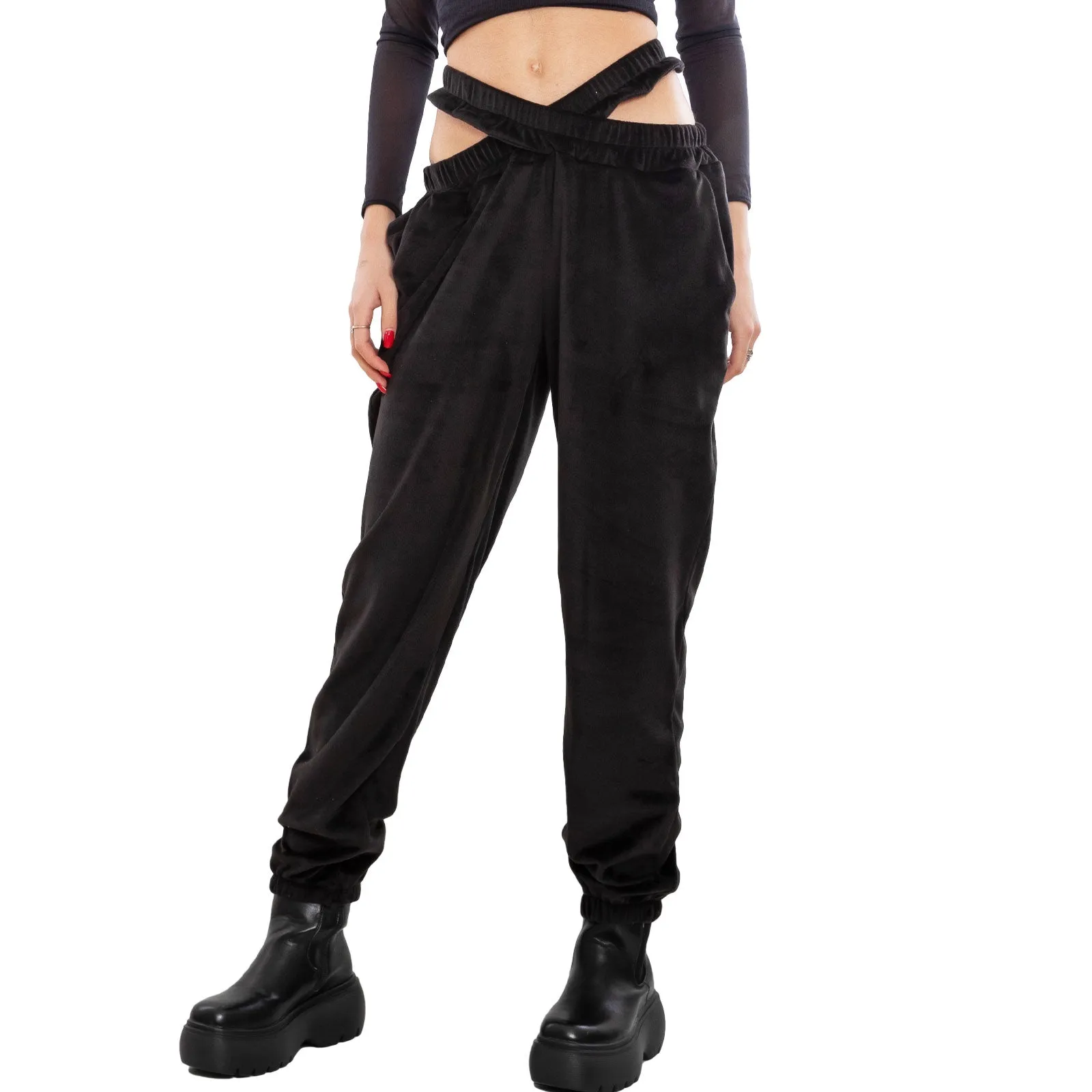 Pantaloni Donna Jogger Velluto Fi-21157