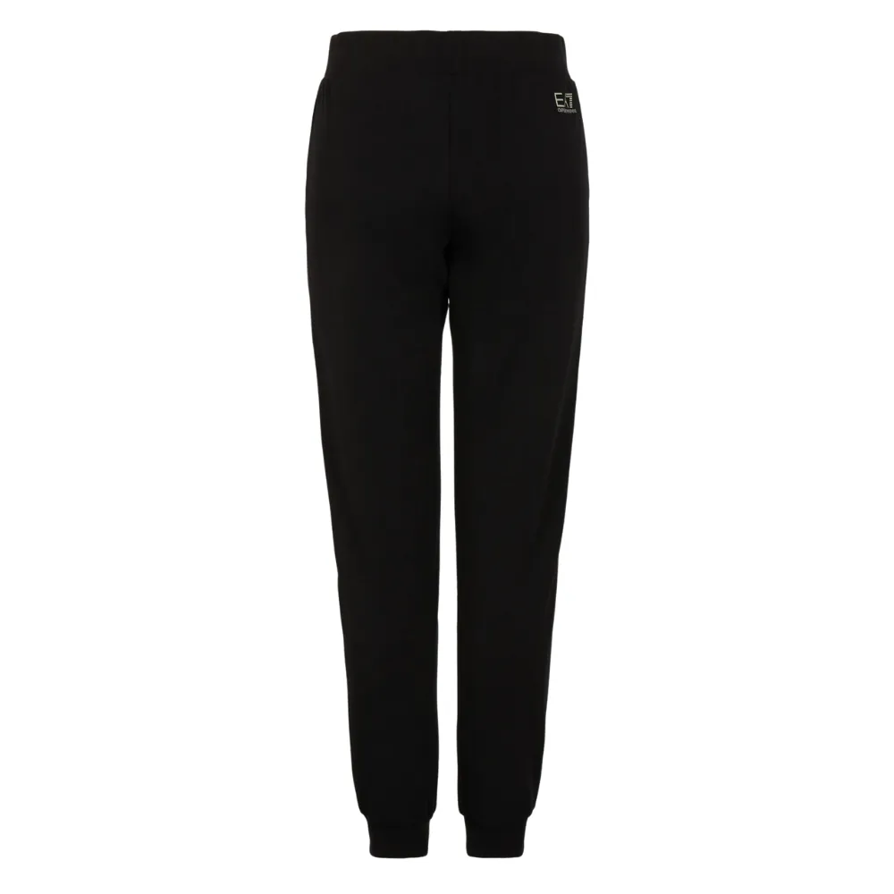 Pantaloni Ea7 jogger logo series in tessuto riciclato e cotone