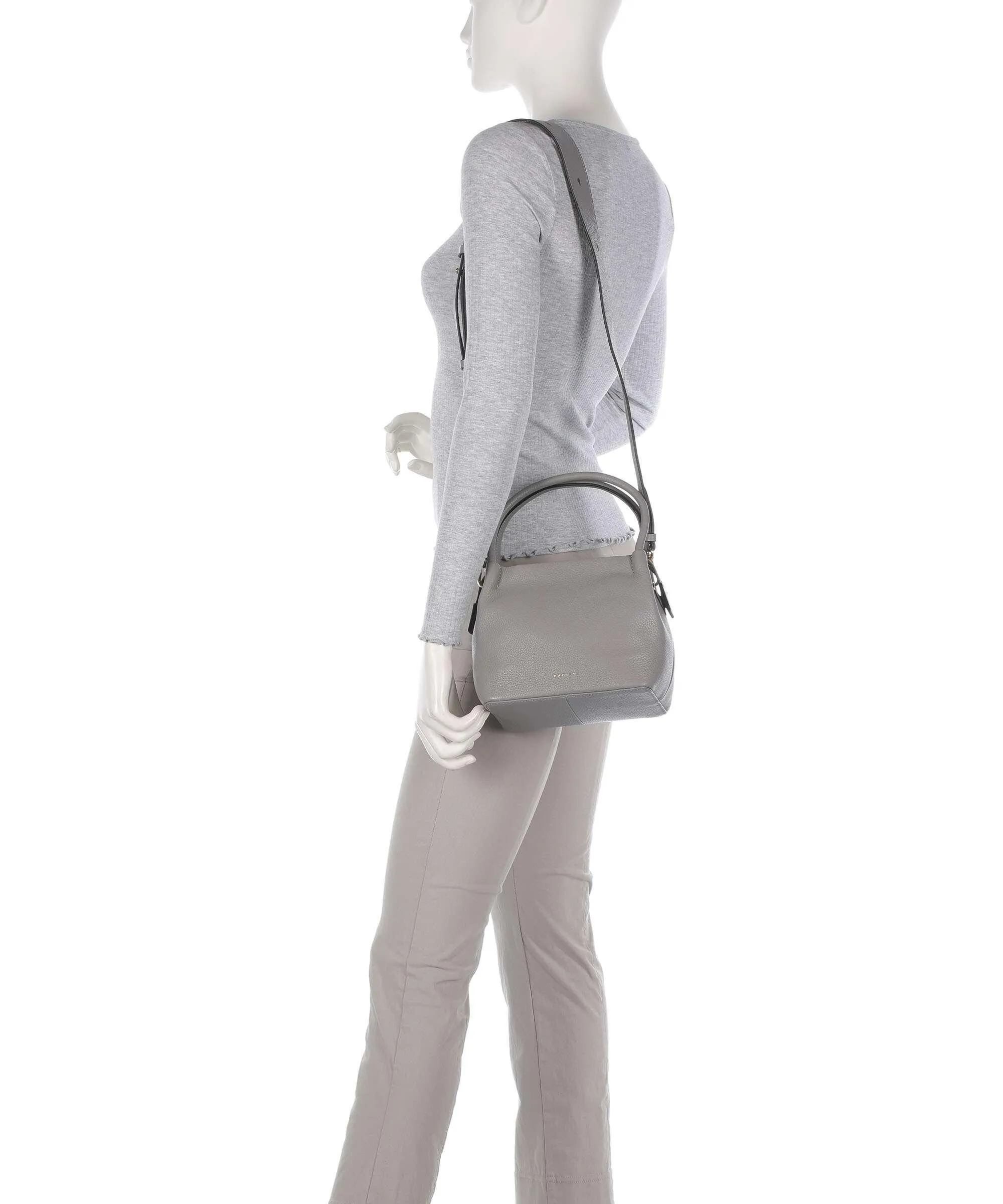  Radley London Ivydale Road Borsa a mano pelle di vacchetta grana grigio  