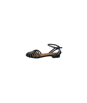 SANDALI IN CUOIO KEYS K-7930 nero  argento
