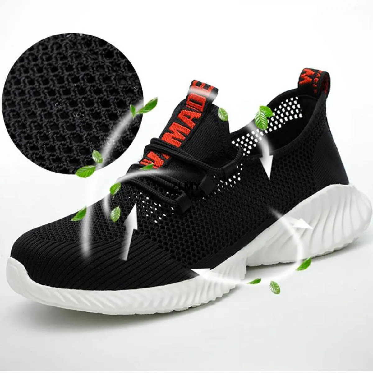 Scarpe antinfortunistiche da uomo in mesh traspirante con punta in acciaio Sneaker da lavoro leggere Stivali antinfortunistici a