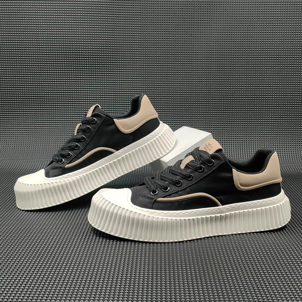 Scarpe da ginnastica casual piatte in tela traspirante da uomo