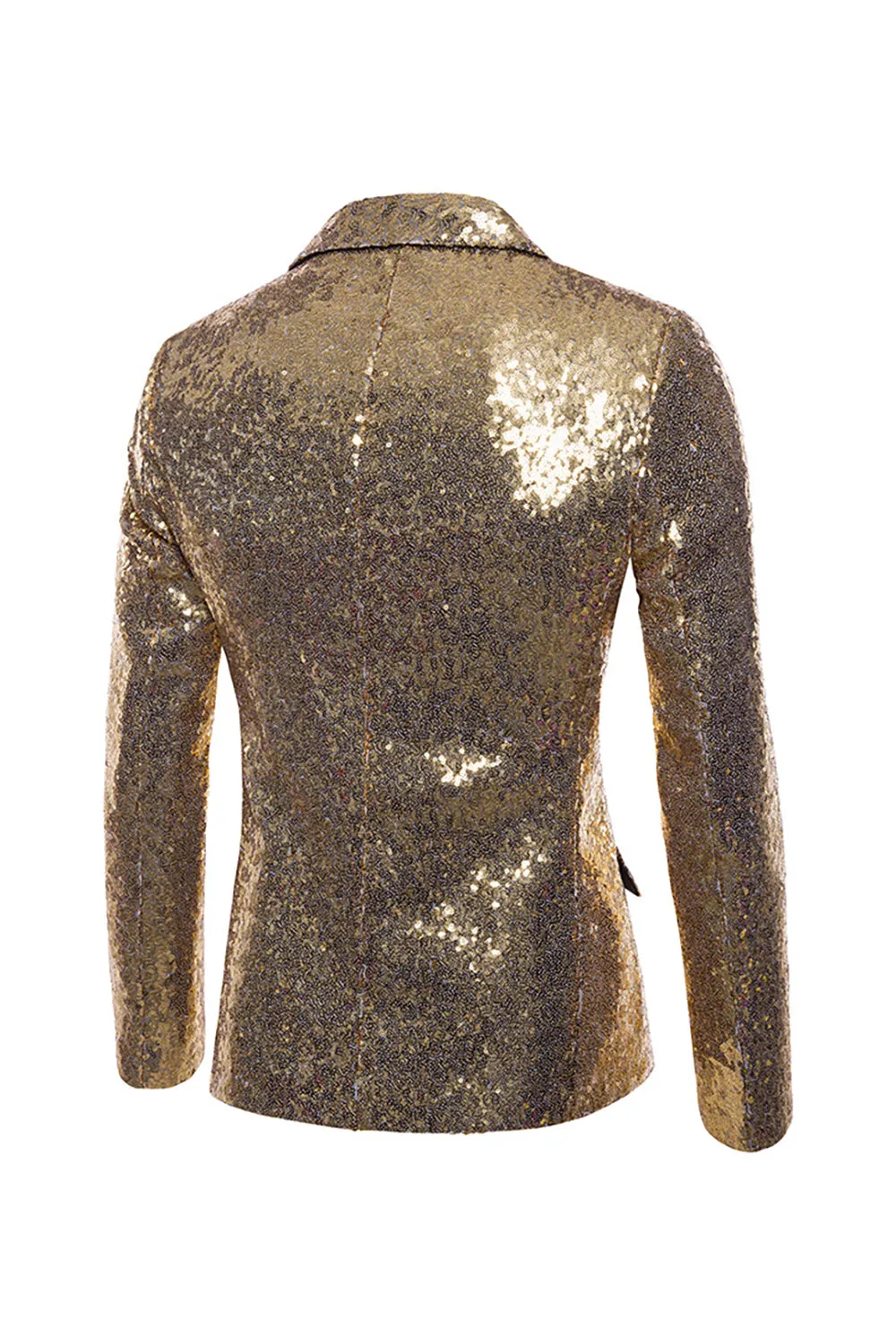 Scintillante Oro Notched Lapel Prom Blazer