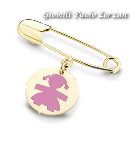 Spilla Le Bebè Femminuccia In Oro Giallo 9 Kt  Ref. Pmg010