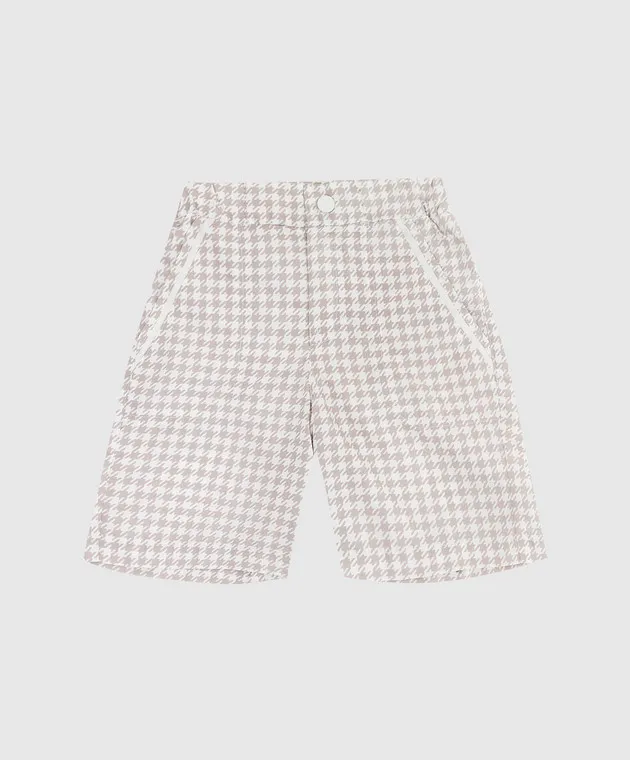 Stefano Ricci Shorts da bagno per bambini in fantasia beige YUB8200010B2340J