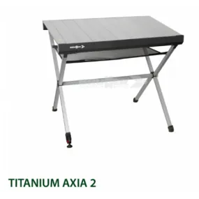 TITANIUM AXIA - Tavolo in alluminio con ripiano arrotolabile